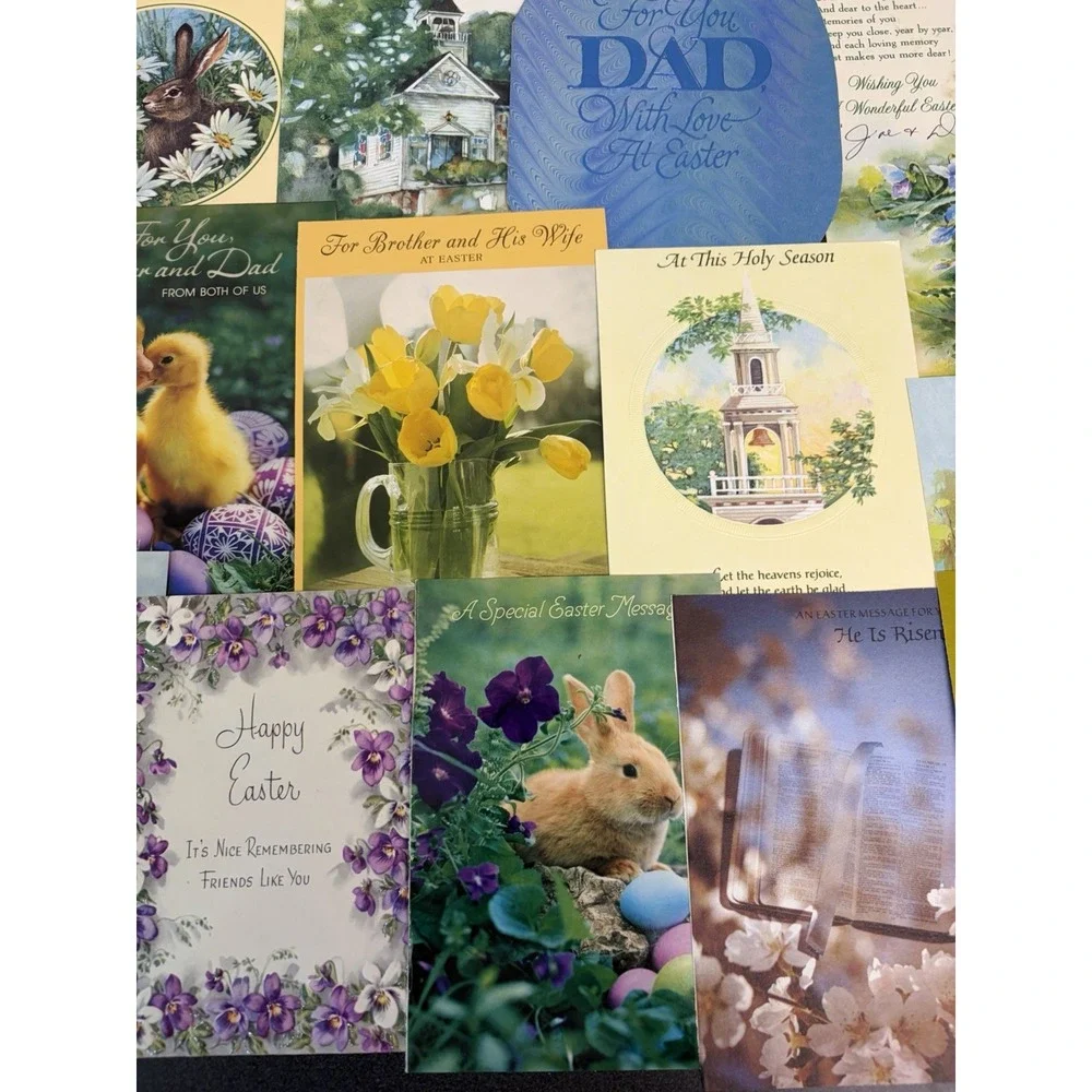 Vintage Easter Greeting Cards Fronts ONLY Scrapbooking Crafts Lot of 50+ Bunnies